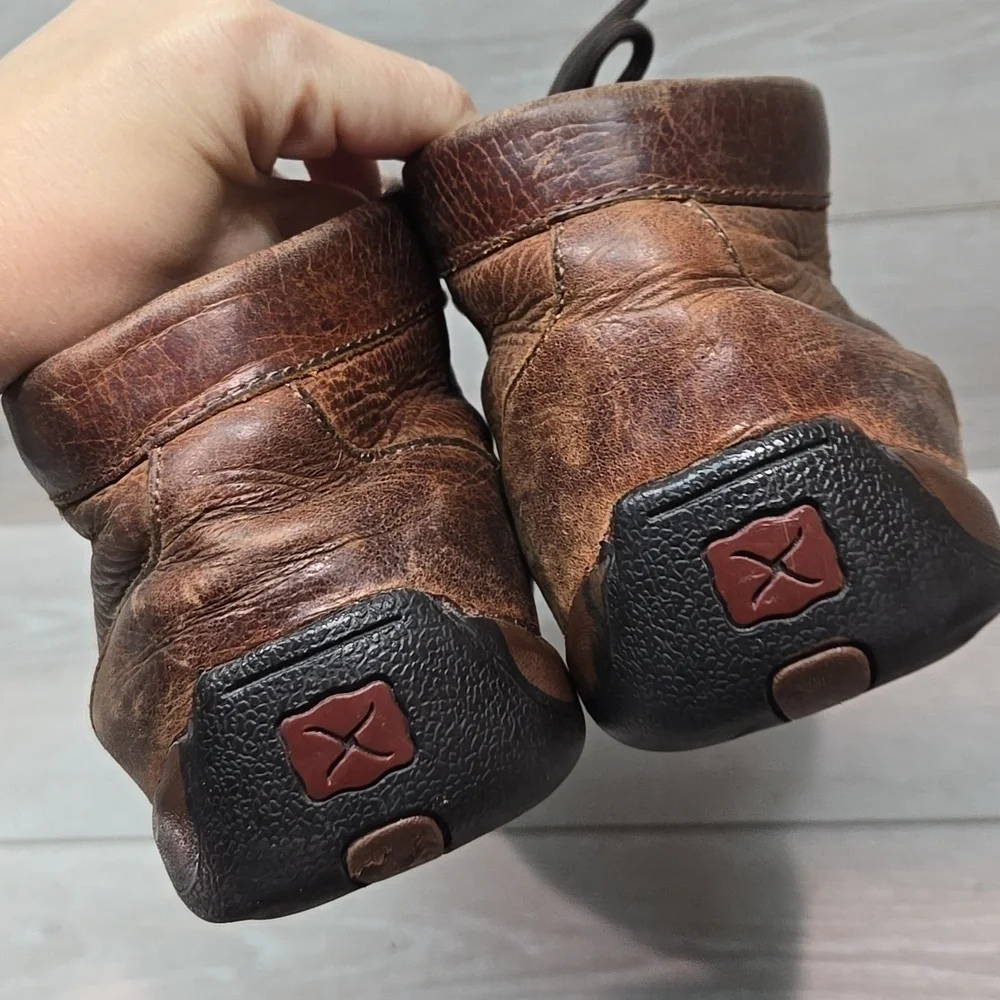 Twisted X Men's High Top Brown Leather Shoes Moc Driving Boots Sz 9M
